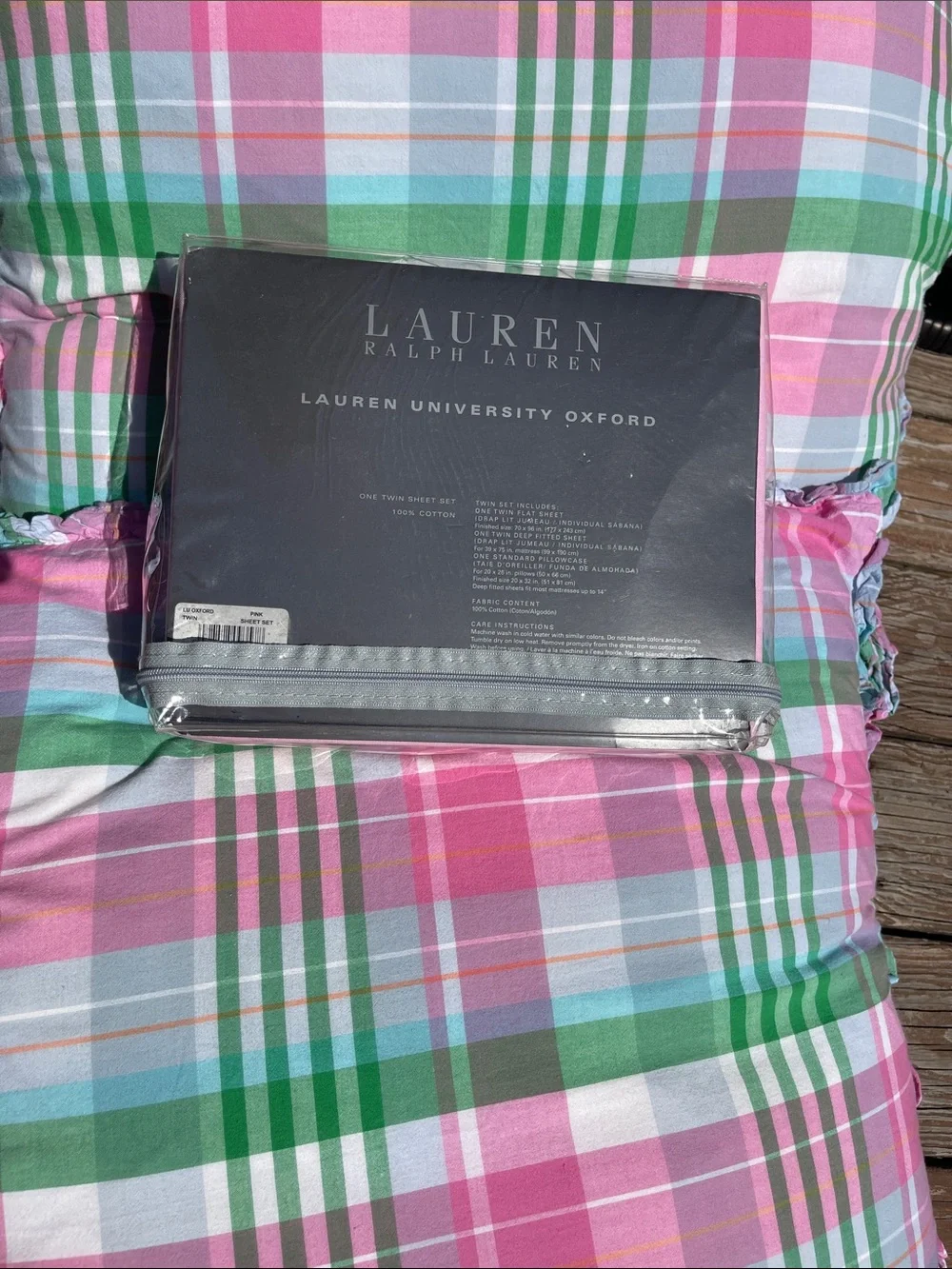 Lauren, Ralph Lauren,  University, Oxford, pink twin sheet set🩷